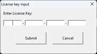 輸入 License Key 的視窗